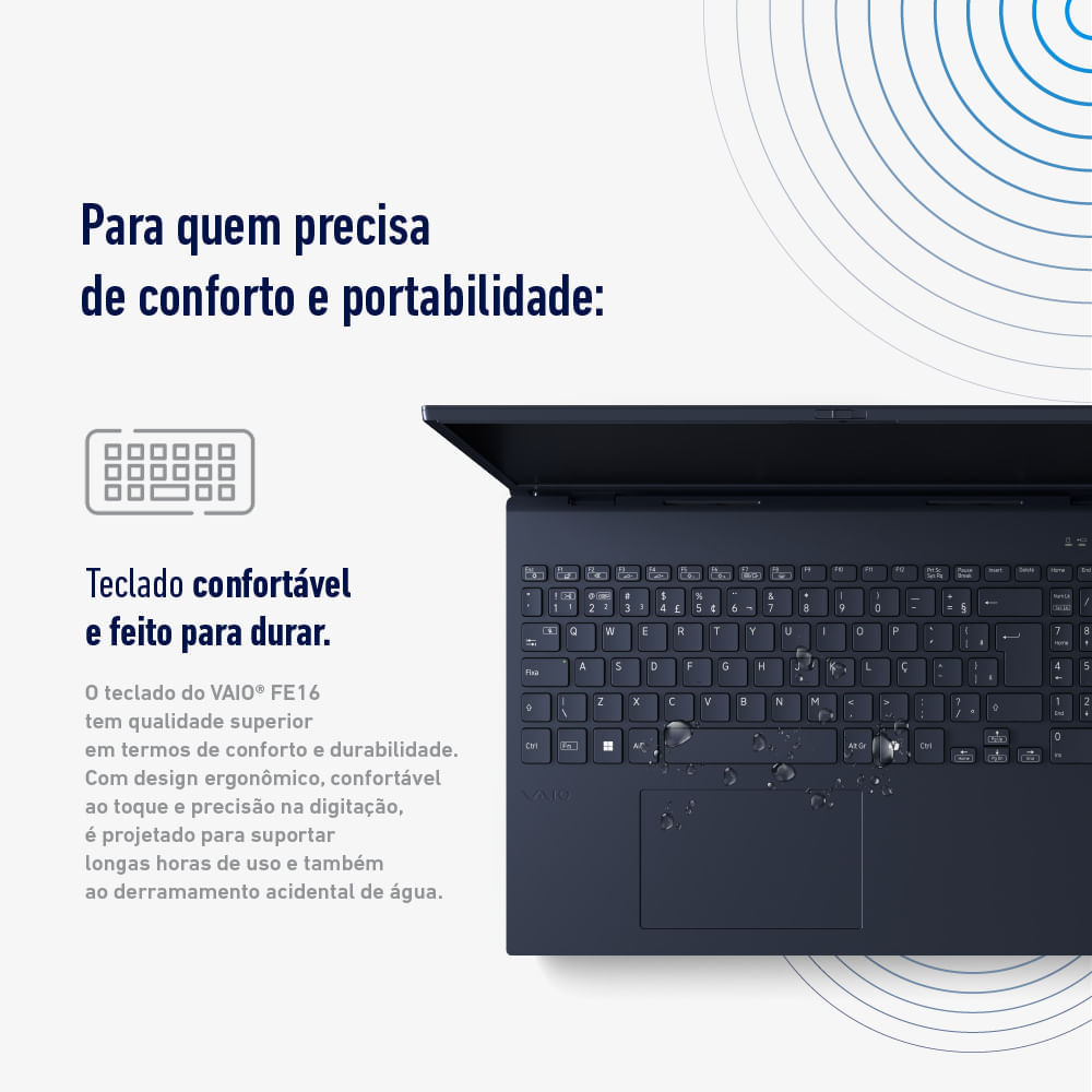 Notebook VAIO FE16 AMD® Ryzen 7-5825U Linux 8GB RAM 512GB SSD 16" IPS WUXGA Antirreflexo - Cinza Grafite