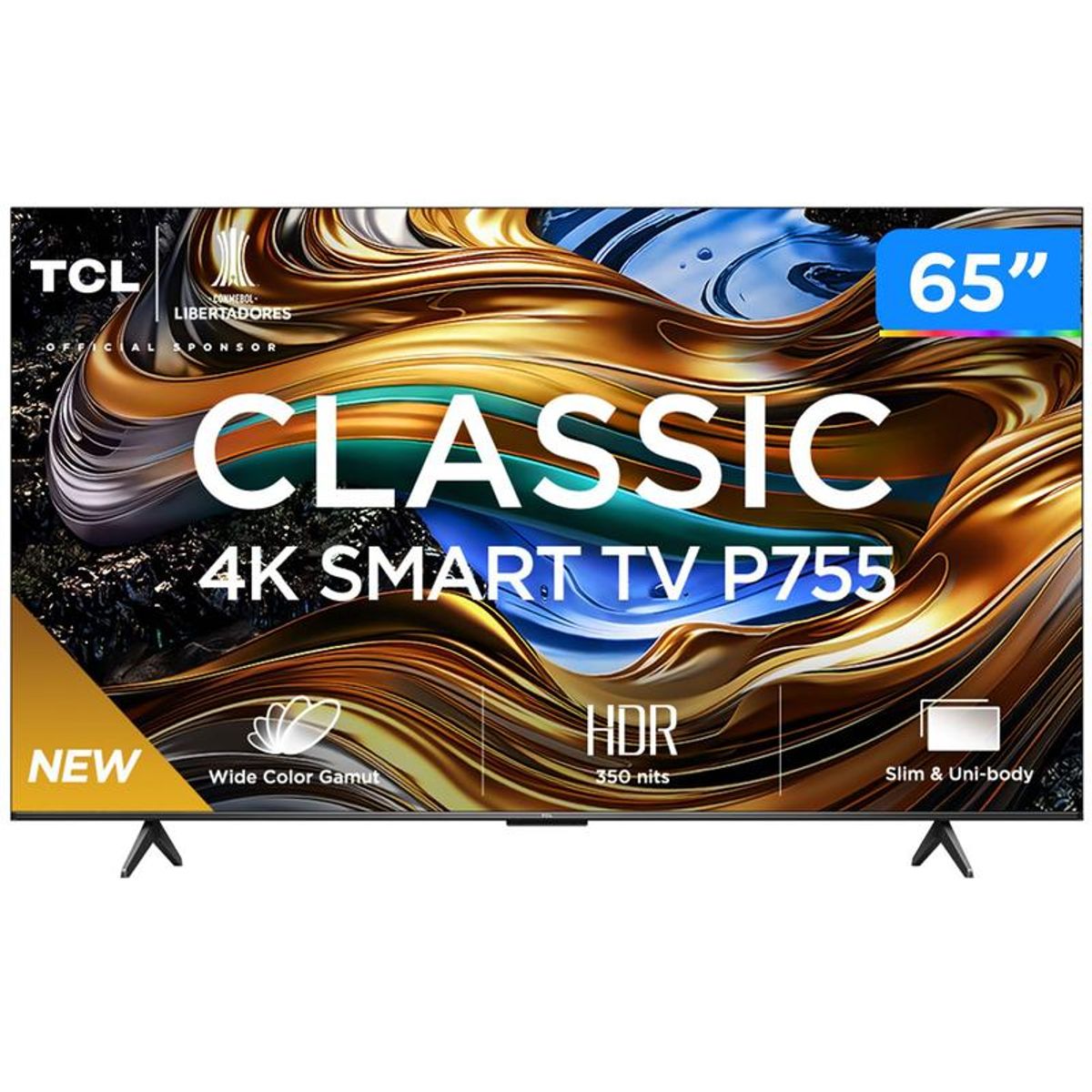 Smart TV 65" 4K UHD LED TCL 65P755 Wi-Fi Bluetooth 3 HDMI 1 USB
