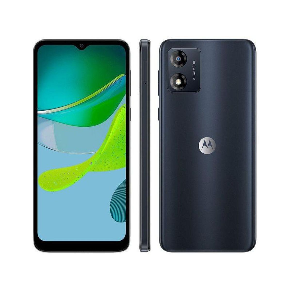 Smartphone Motorola Moto E13 64GB Grafite 4G Octa-Core 4GB RAM 6,5" Câm. 13MP + Selfie 5MP Dual Chip
