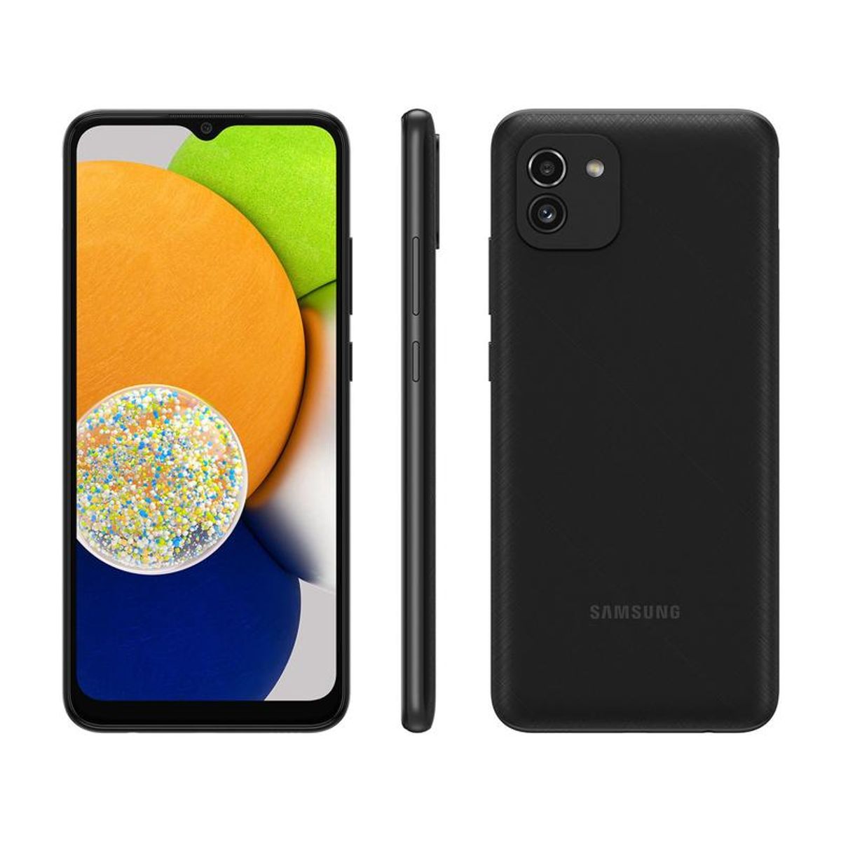 Smartphone Samsung Galaxy A03 64GB Preto 4G Octa-Core 4GB RAM Tela 6,5” Câm. Dupla + Sefie 5MP