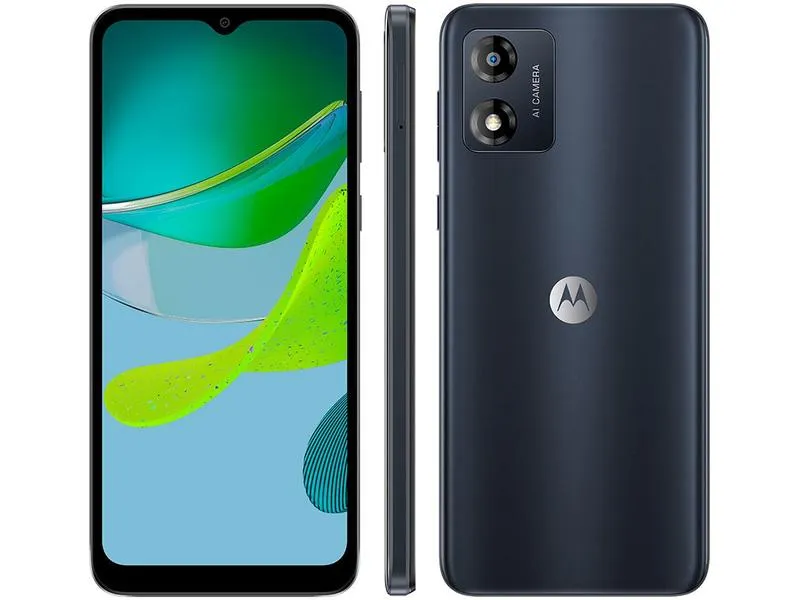 Smartphone Motorola Moto E13 32GB Grafite 4G Octa-Core 2GB RAM 6,5" Câm. 13MP + Selfie 5MP Dual Chip
